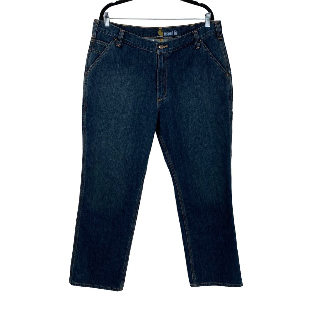 Carhartt Relaxed Fit Holter Dungaree Jean 103327 Blue Work Wear *38x30